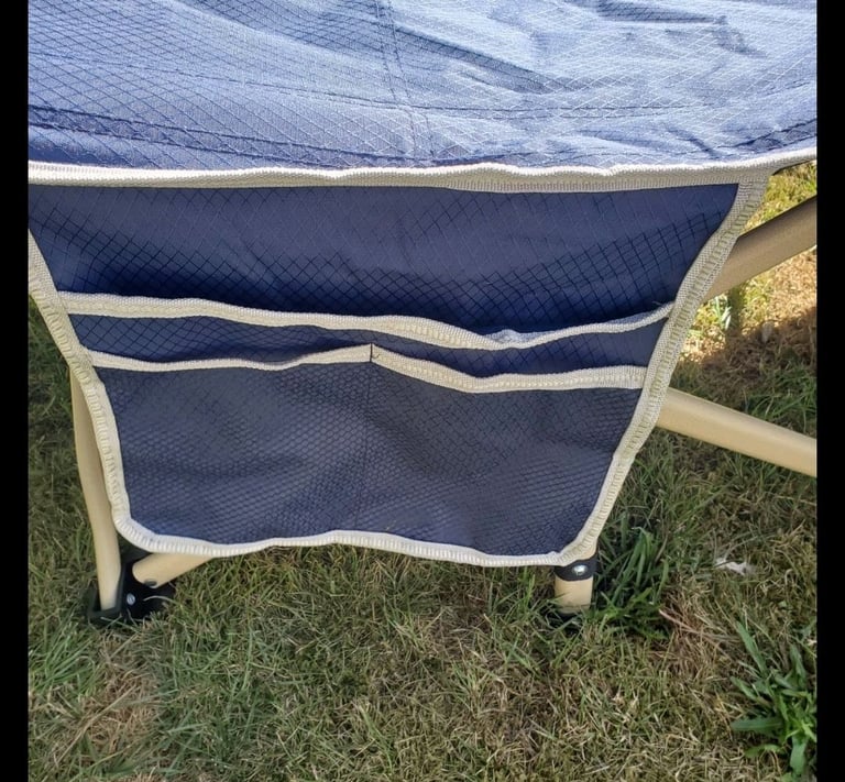 Comfy blue fold out camp bed