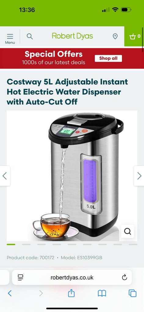 image for Costway 5L Adjustable Instant Hot Electric Water Dispenser with Auto cut-off BRAND NEW