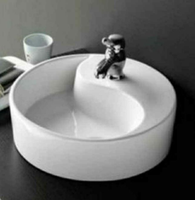 Ying Yang designer bathroom countertop basin sink ceramic hand wash
