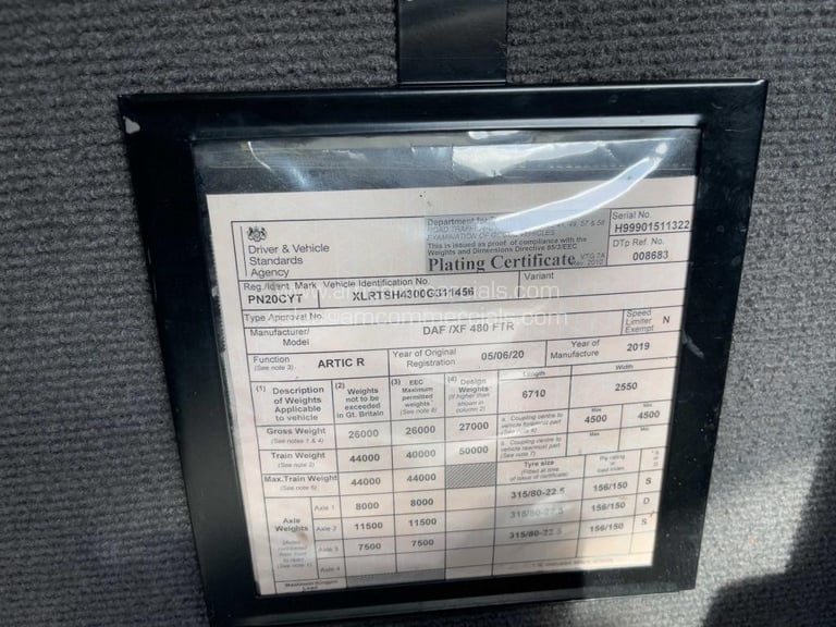 2020 (20) DAF XF 480 6X2 TAG AXLE SPACECAB