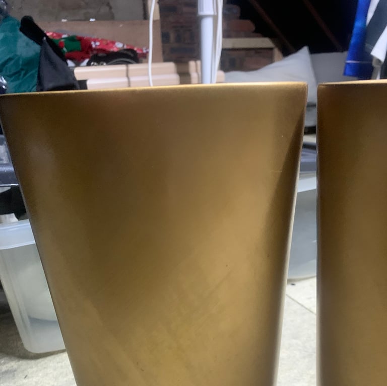 Pair of gold coloured vases