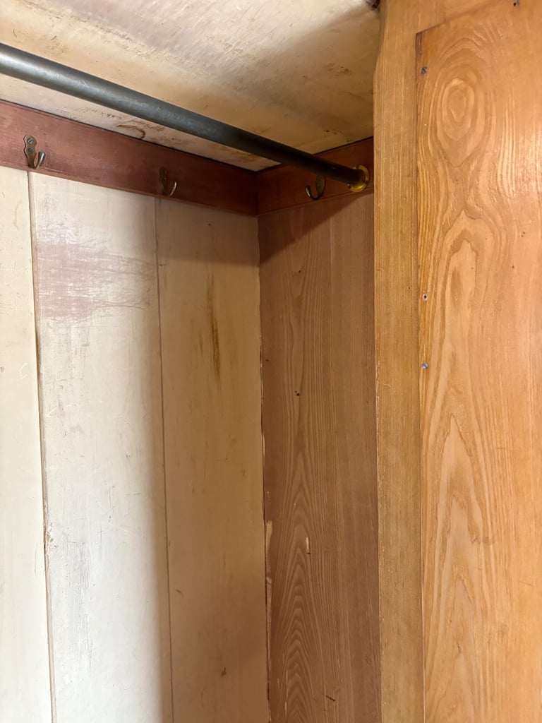 Antique Pine Double Wardrobe with mirror