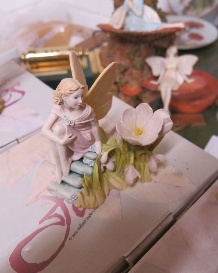 6 Jenny Oliver Flower Faerie hand crafted sculptures.£145 Limited edition 1994