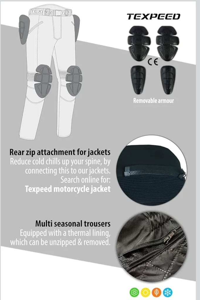 Texpeed Mens Motorcycle Trousers XXL