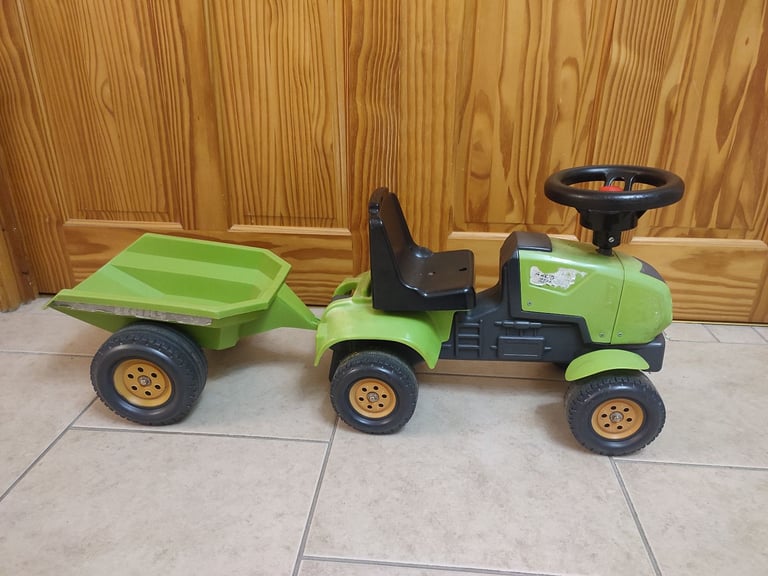 image for Claas green toddler toy tractor and trailer 