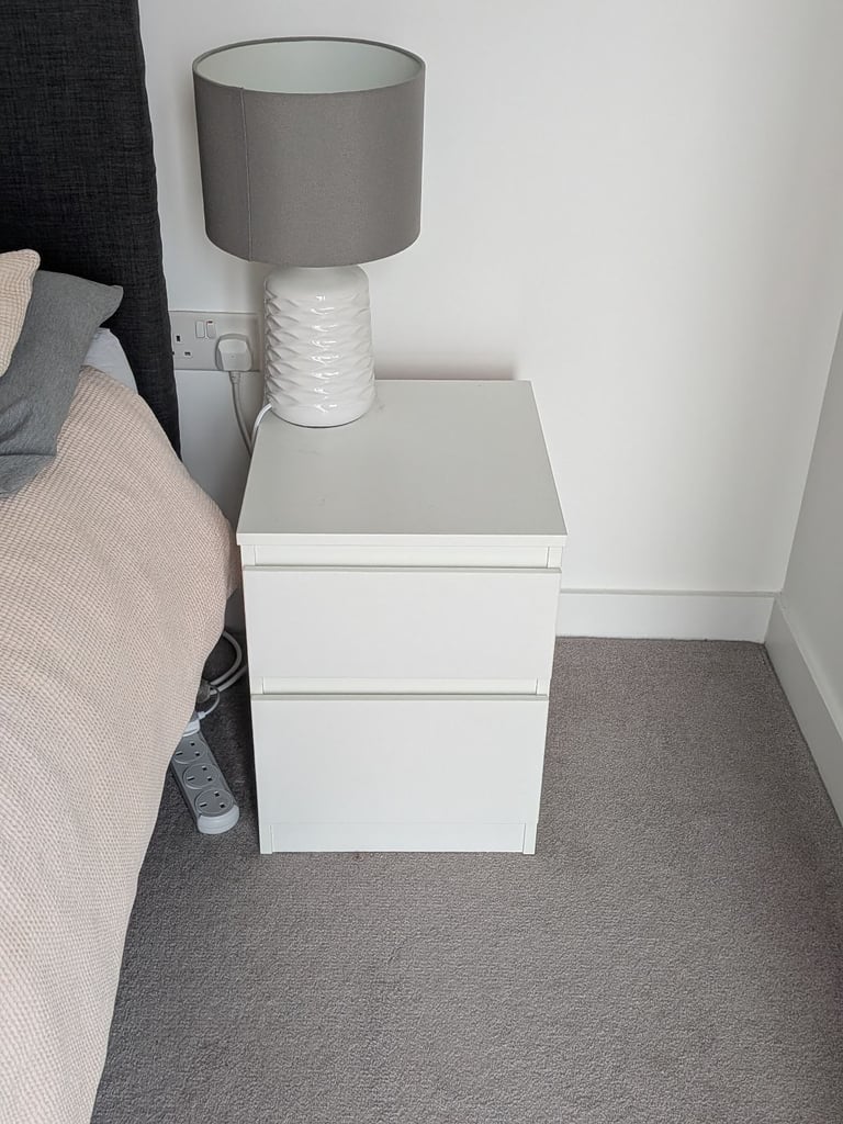 image for 2x John Lewis Annie grey and white table lamp 