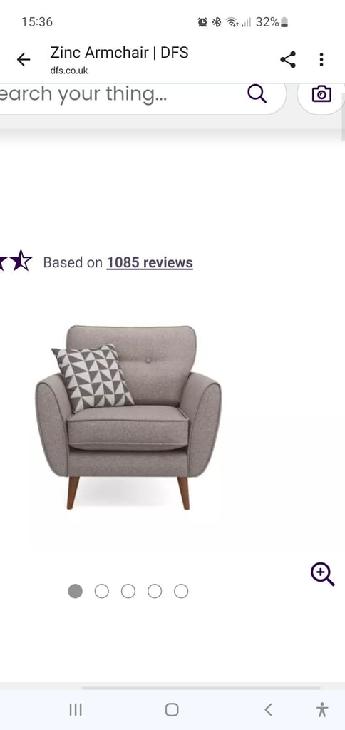 DFS ZINC armchair in Mocha. Brand new sealed