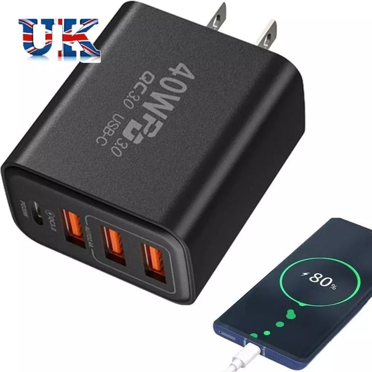 image for uk 40w fast charging plug 