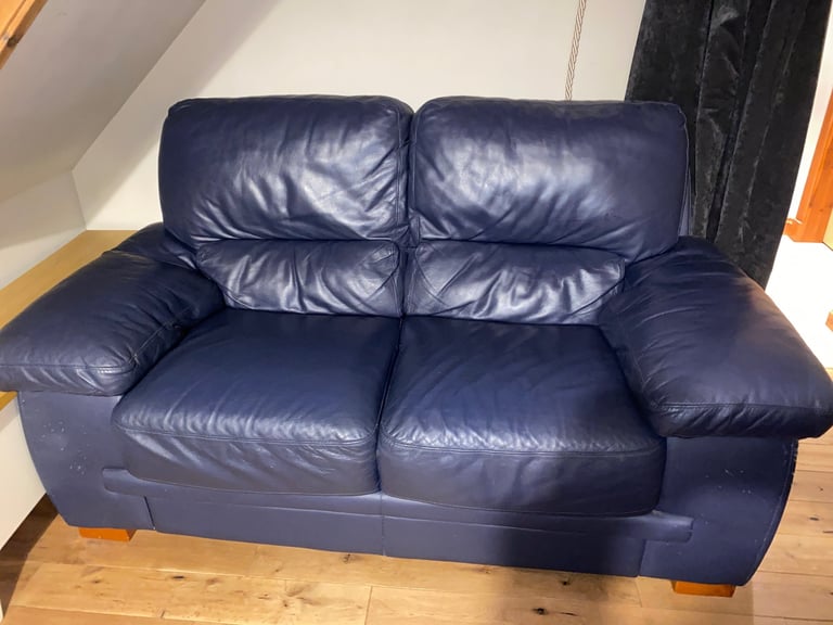 image for Navy blue leather sofa FREE