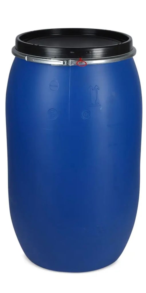 Storage Barrel Drum 205 Litre Storage Shipping Containers Blue Waterproof & Lid