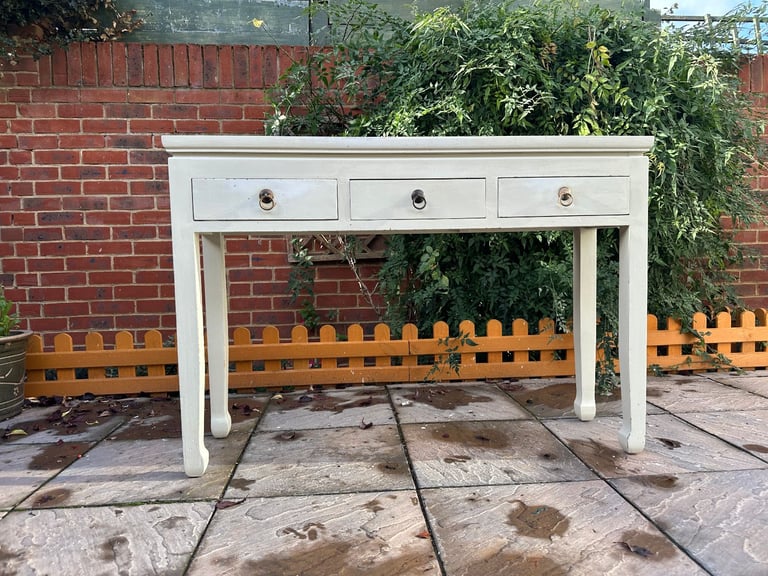 Lombok MANDARA Solid Wood 3 Draw Console / Hallway Table – Good Condition, RRP £515