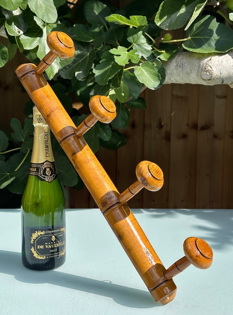 image for VINTAGE FRENCH FAUX BAMBOO COAT RACK, COAT HOOKS, HAT RACK, FOUR HOOK - L51.5cm - WILL POST!