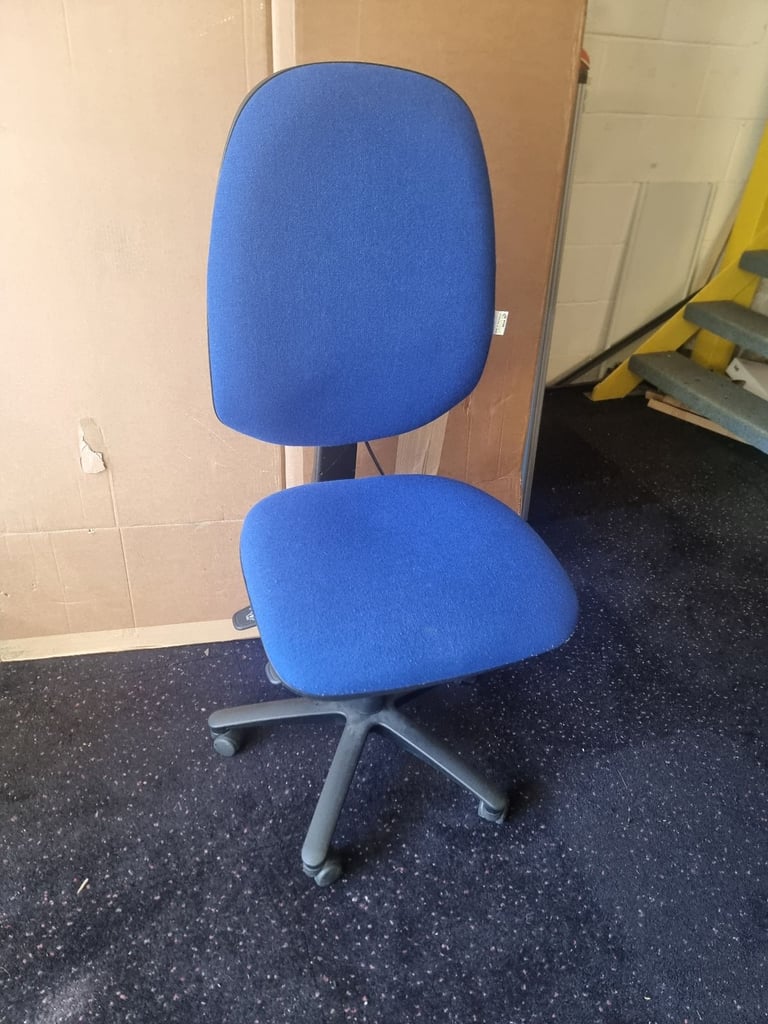 image for Large Blue Adjustable Office Swivel Desk Chair 