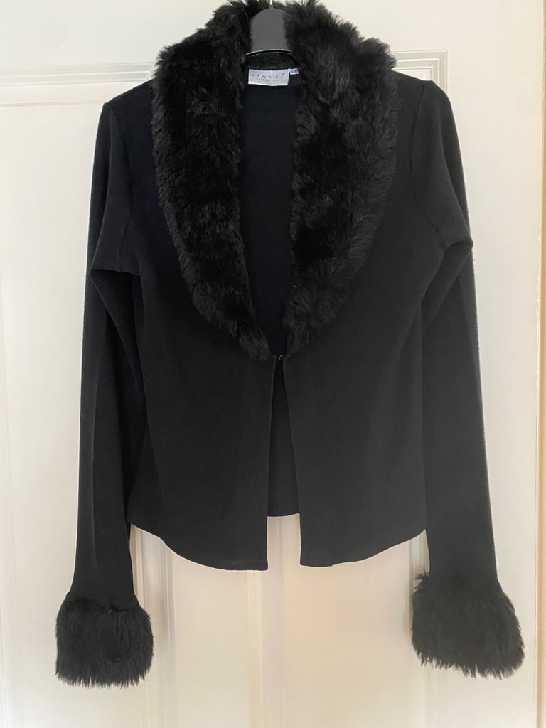 image for Hennes Faux Fur trimmed lightweight jacket. Size Medium
