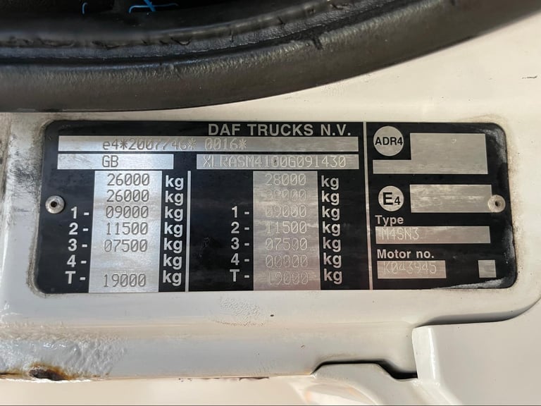 DAF CF290 *EURO 6*, 6X2 26 TONNE INSULATED FRIDGE/FREEZER – 2016 – PF65 LLD