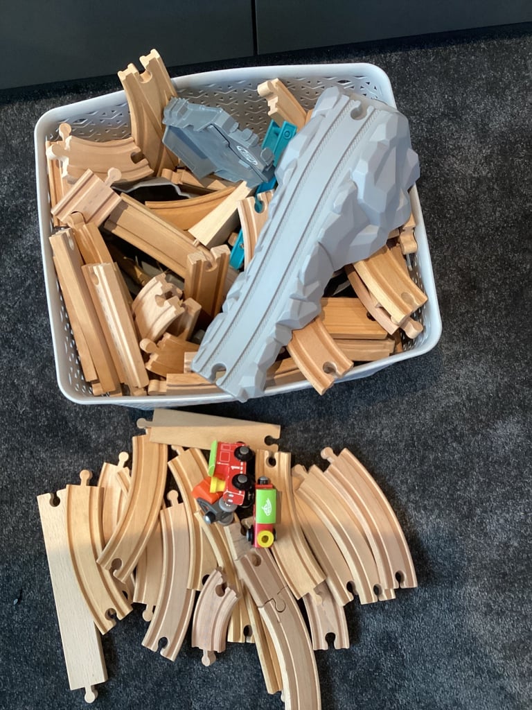 Large wooden train set 
