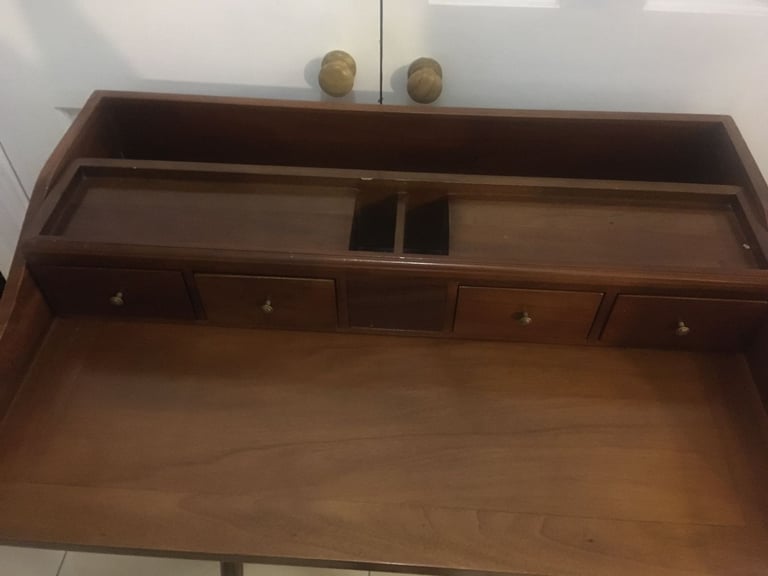 Solid Wood Foldable Desk with Movable Desk Organiser