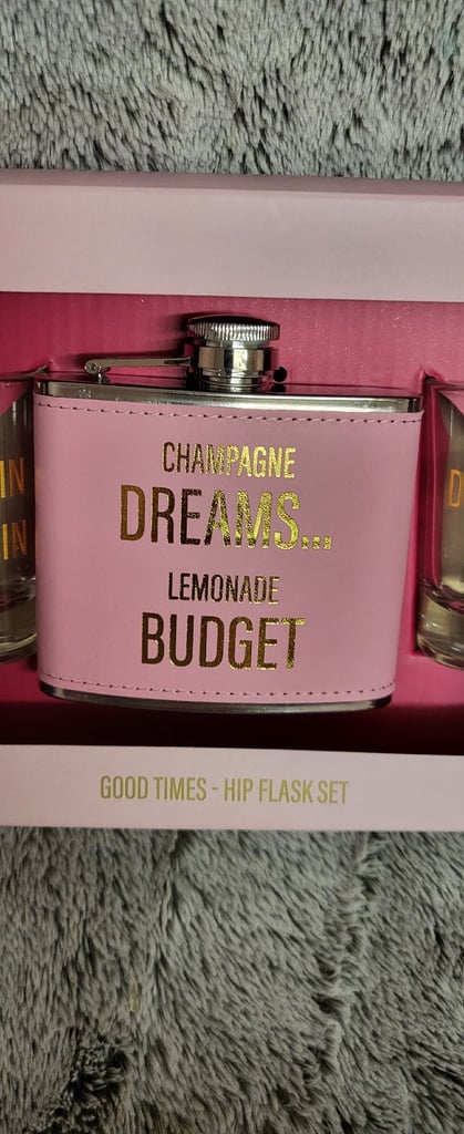 Women's Pink Hip Flask With Glasses