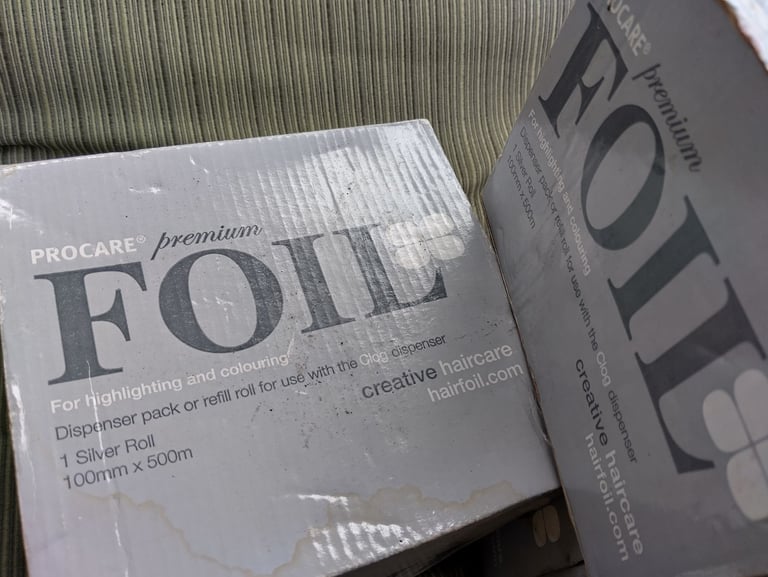 Three rolls of professional highlighting foil 