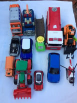 Toy car digger tractor fire engine vehicle bundle joblot 
