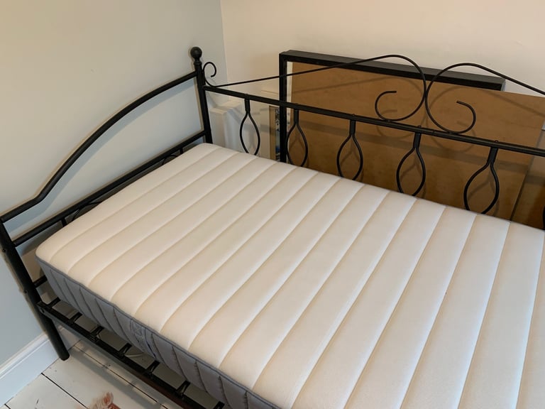 image for Black metal single bed frame
