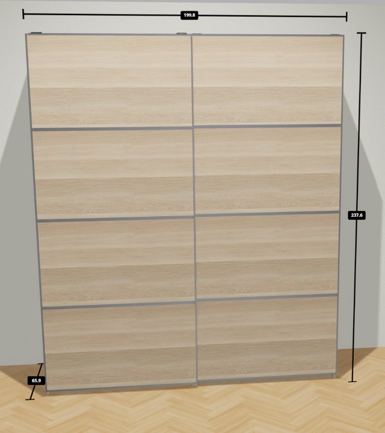 LARGE IKEA PAX White Oak Wardrobe, 2 Hang Rail, 5 Shelf & 3 wire drawers, 200x236 FREE DELIVERY 038