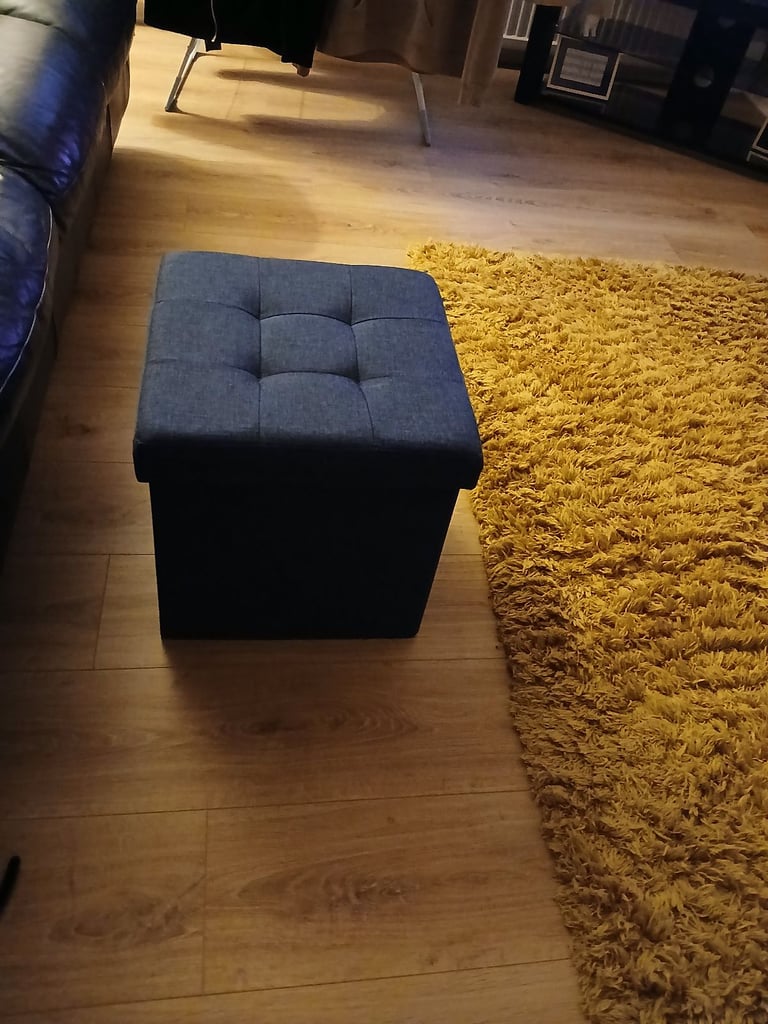 image for NAVY LEATHER 3 SEATER SOFA,  ARMCHAIR, AND FOOT STOOL