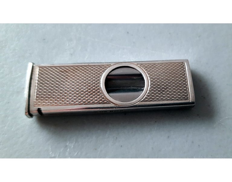 image for 1973 W M Ltd Silver Cigar Cutter Engine Turned Geometric