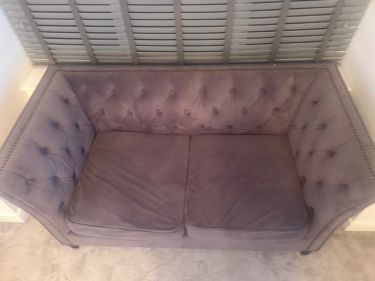 3 Set - Grey Chesterfield Comfortable Sofa
