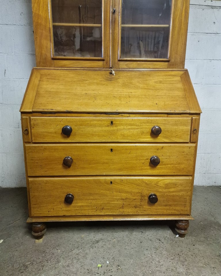 Early Victorian Gothic/Neoclassical Revival Bureau Bookcase – c.1840s