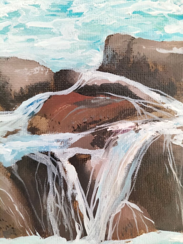 Seascape oil painting hand made completely