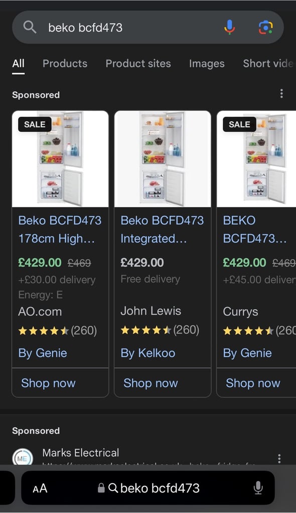 ☺️NEW☺️RRP £469!! Beko 70/30 Integrated Fridge Freezer - Built In 