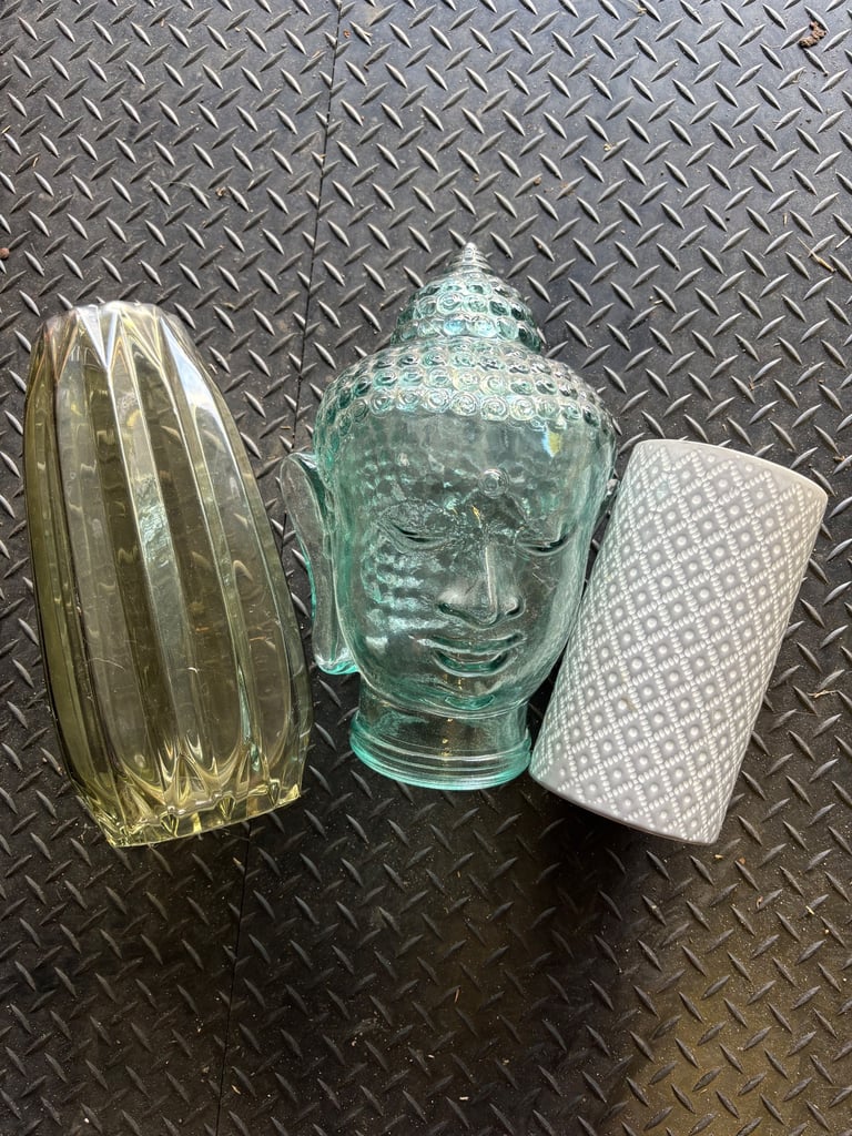 image for Green Glass Buddha Ornament & vases