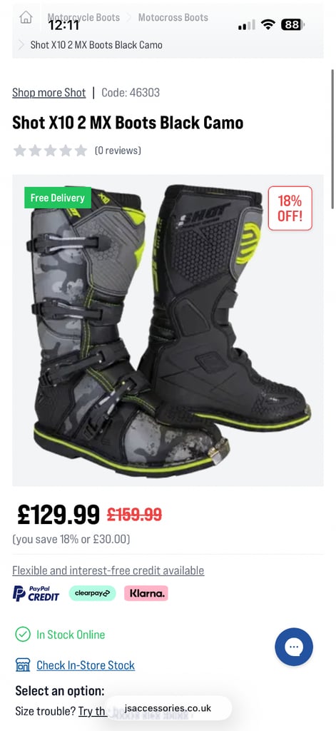 image for Kids motocross boots size 3.5