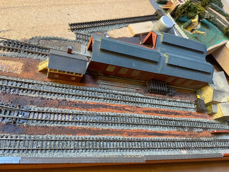 N Gauge model railway baseboard and scenery