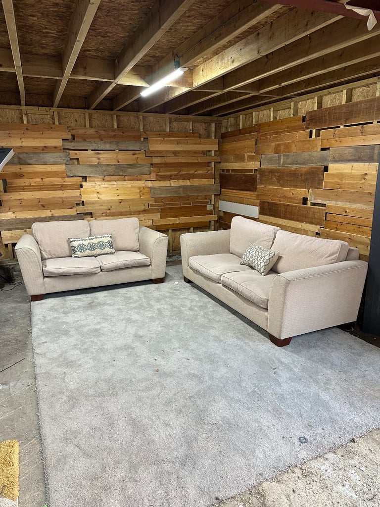 image for Marks & Spencer’s beige 3+2 seater sofas *free local drop off*