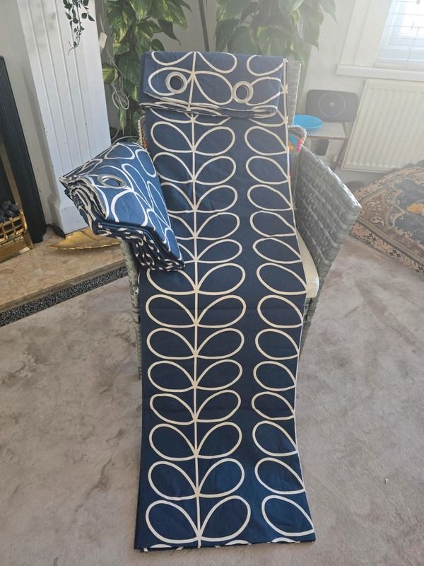 Orla keily whale roman jumbo linear stem Eyelet curtains   228cm Drop 183cm 