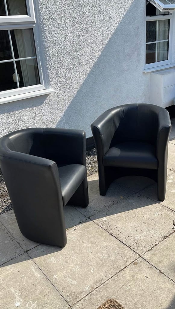 image for Office black leather chairs 