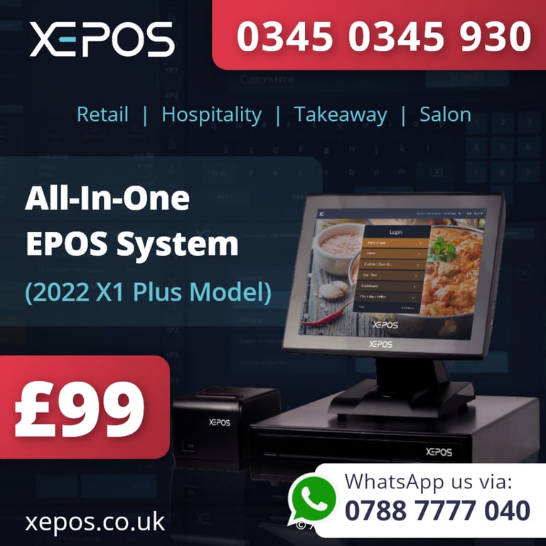 £99 BRAND NEW All in One XEPOS Hospitality System - EPOS Restaurant Pub Cafe Nightclub Hotel