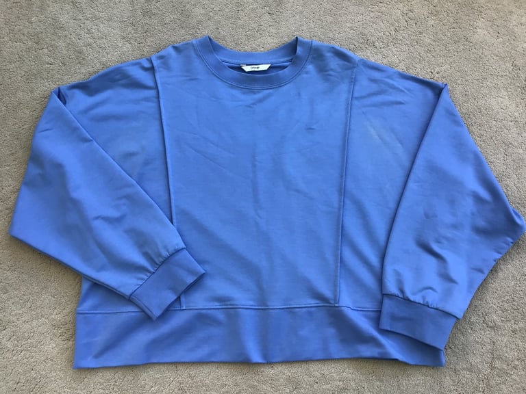 ‘George’ Blue Cropped Sweater Jumper, Size UK 20-22 - Brand New