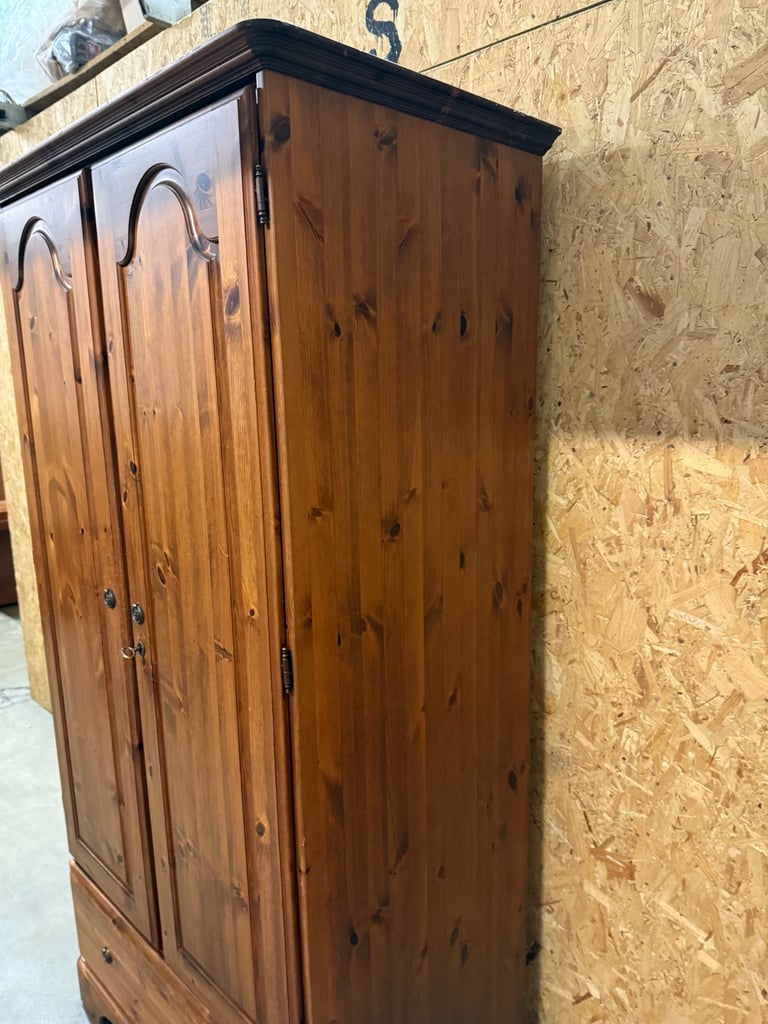 Ducal Pine Double Wardrobe With Drawers