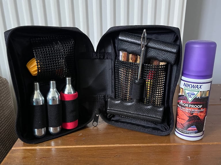 Emergency Tyre Repair Kit and Nikwax Visor Proof