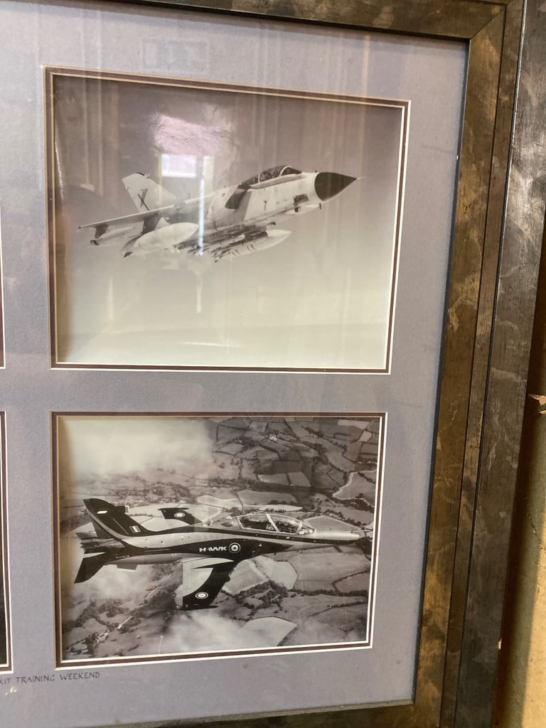 Six war planes in picture frame