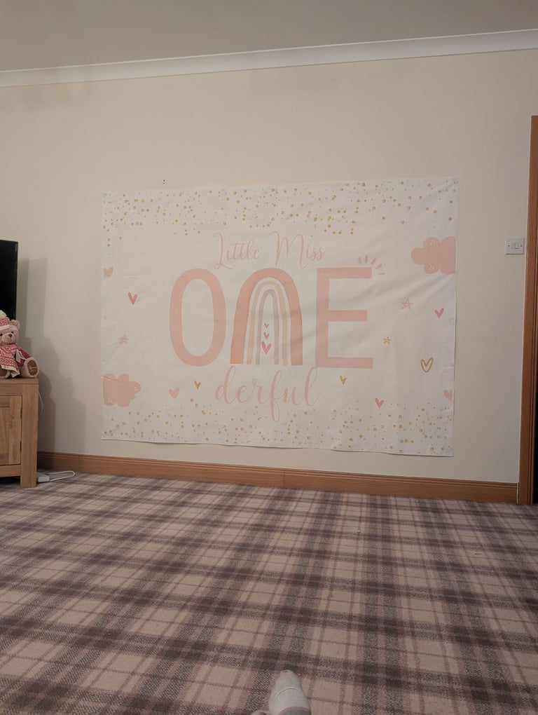image for Birthday backdrop for 1 year old girl