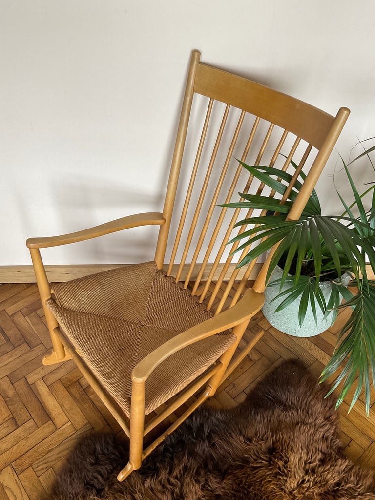 Mid century Danish Hans j Wegner rocking chair 
