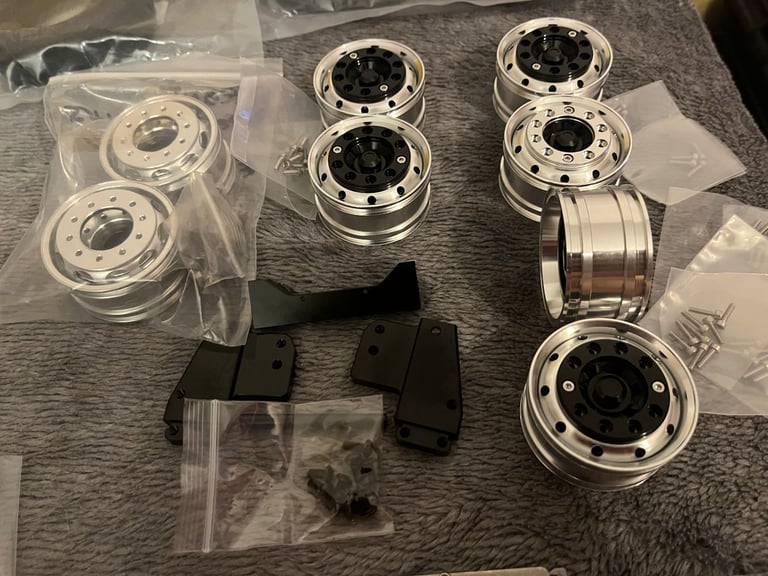 brand new tamiya 1/14scale ALLUMINIUM UPGRADES WITH TYRE UPGRADES. JOBLOT 