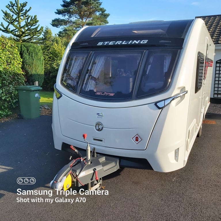 Sterling Elite Four Berth Caravan 2017  With Awning and Winter Cover . Ready to Go.