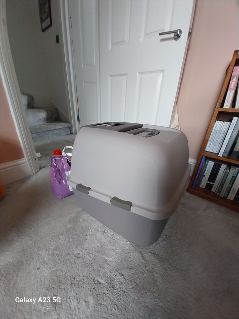 Large cat litter tray and accessories 