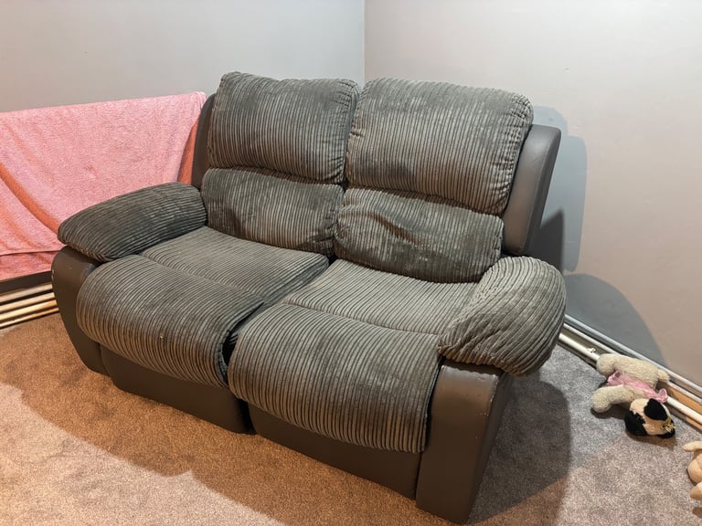 Grey reclining sofa 