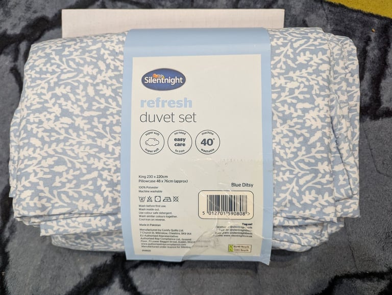 Silent night Duvet cover, king size with pillow 